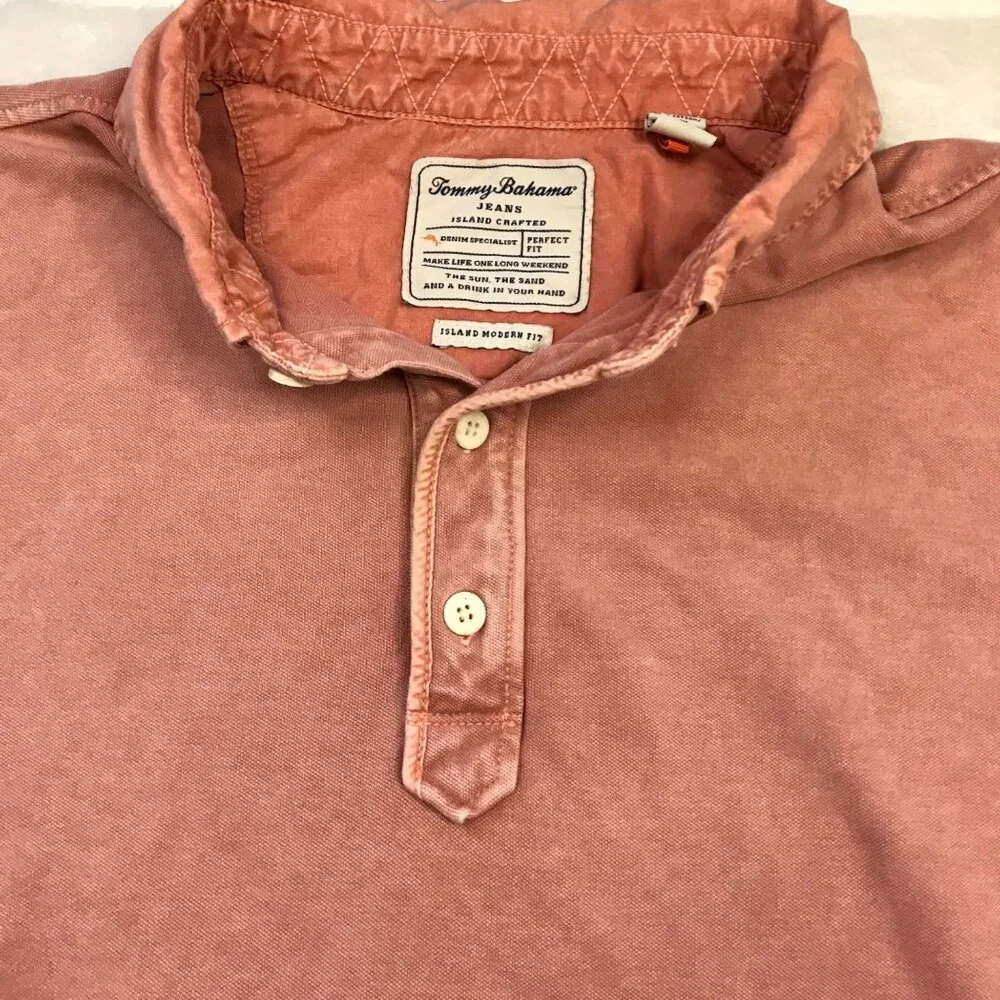 Tommy Bahama Button Down Collar Polo Shirt Men's‎ XL Cotton Island Modern Fit